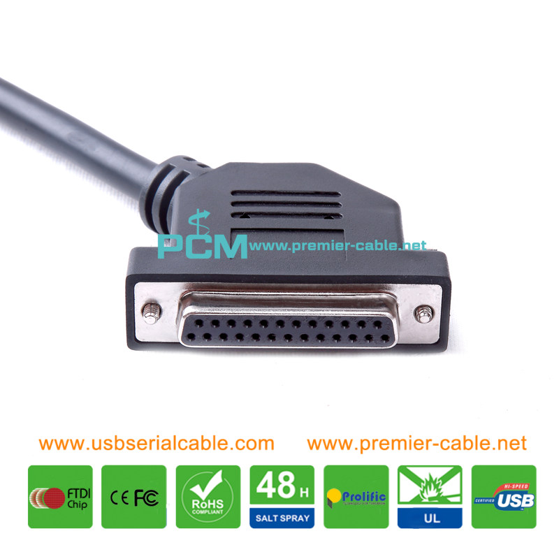 DB25 45 Degree Angle Serial Cable 2