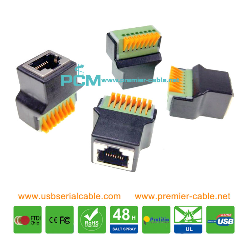 RJ45 8 Pole Push-in Terminal Block Connector 8