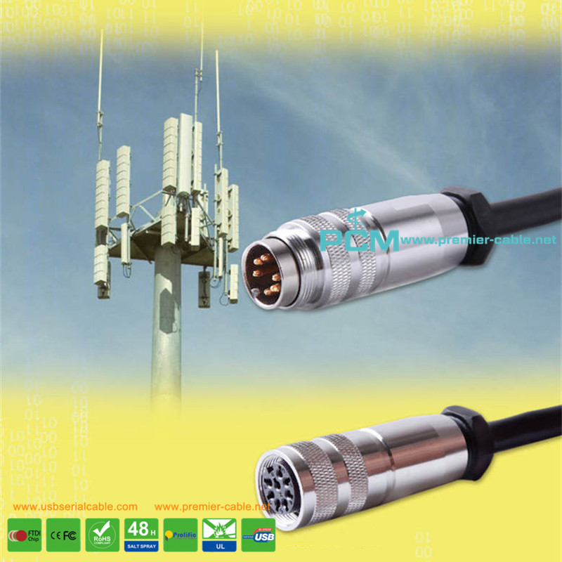 AISG RET Male to Female Assembled Plug Communication Signal Cable RRU RCU 5m 10m 50m
