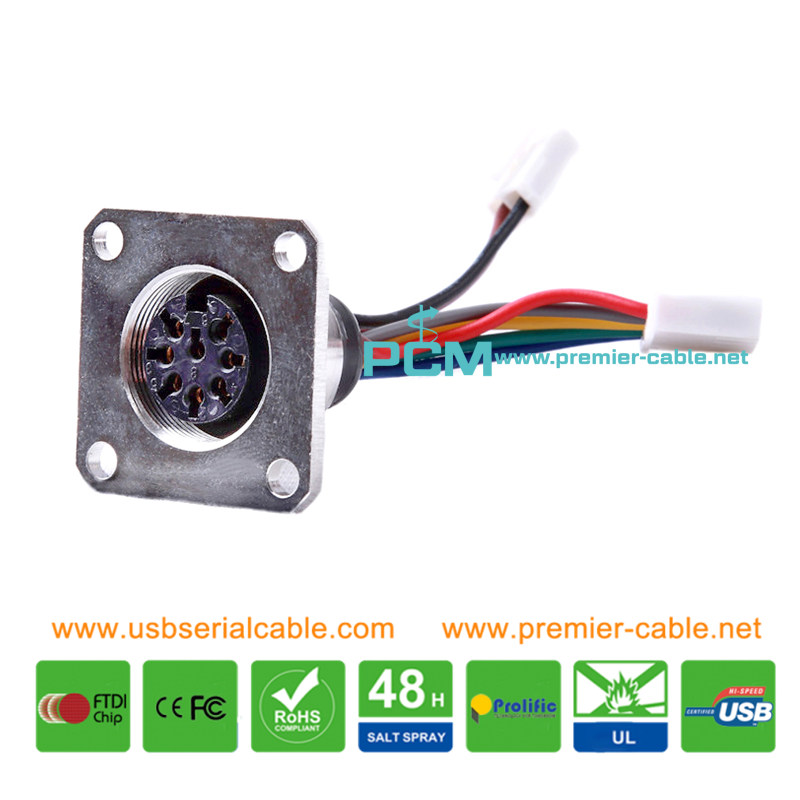 C091 Series M16 AISG Plug Flange Chassis 8 Way Connector C091 Series M16 AISG Plug Flange Chassis 8 Way Connector