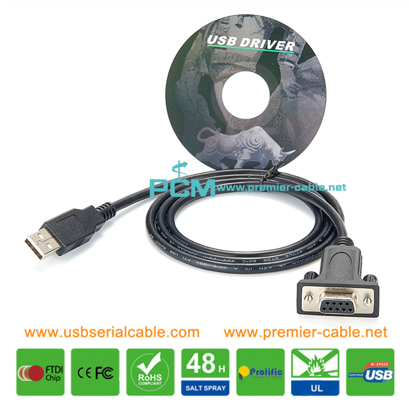 USB-A to DB9 Female Serial Port Cable USB-A to DB9 Female Serial Port Cable