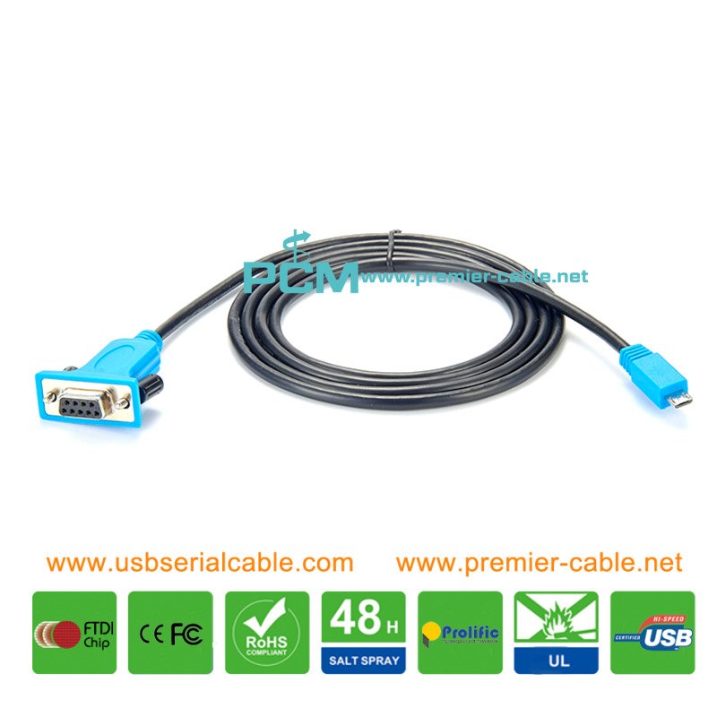 Micro USB to DB9 Female Seiral Cable