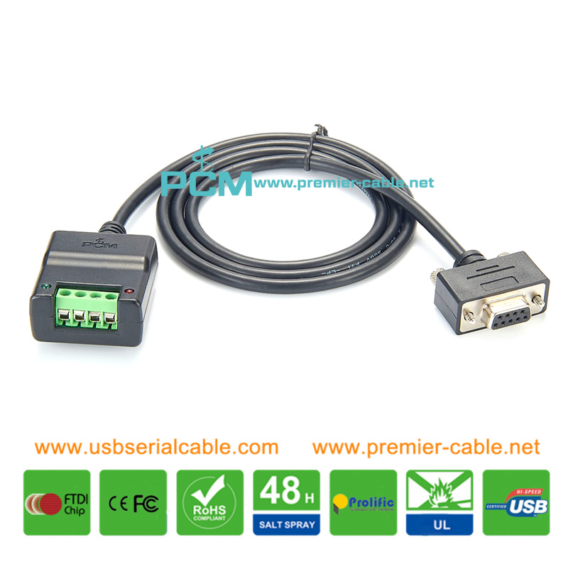 D-Sub 9 Pin to RS485 4 Pin Terminal Cable