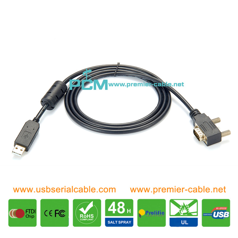 Low Profile DB9 Right Angle Screwing Cable