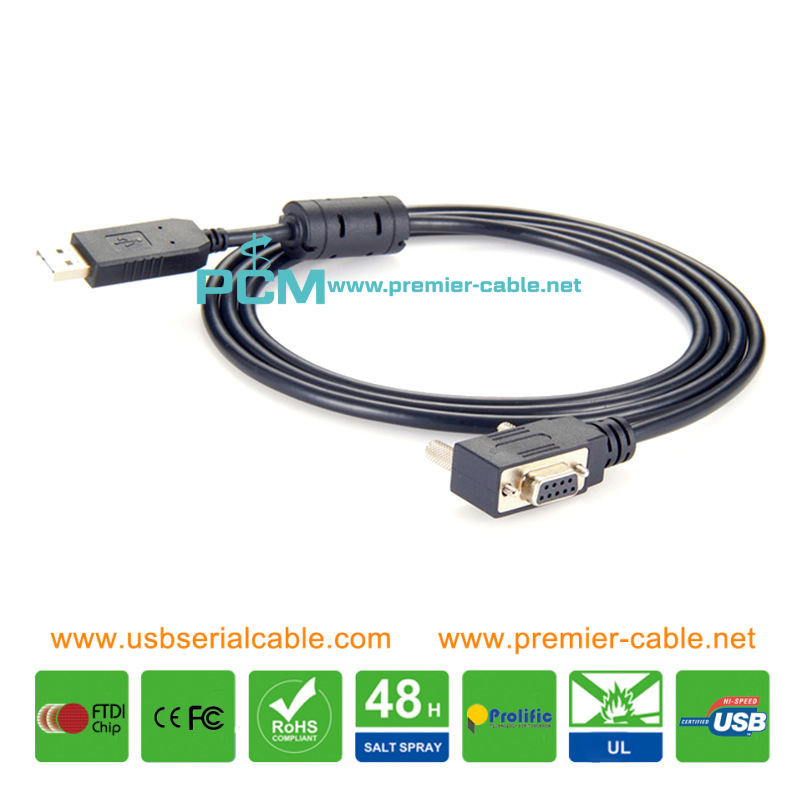 Low Profile DB9 Angle 90 Degree USB Cable