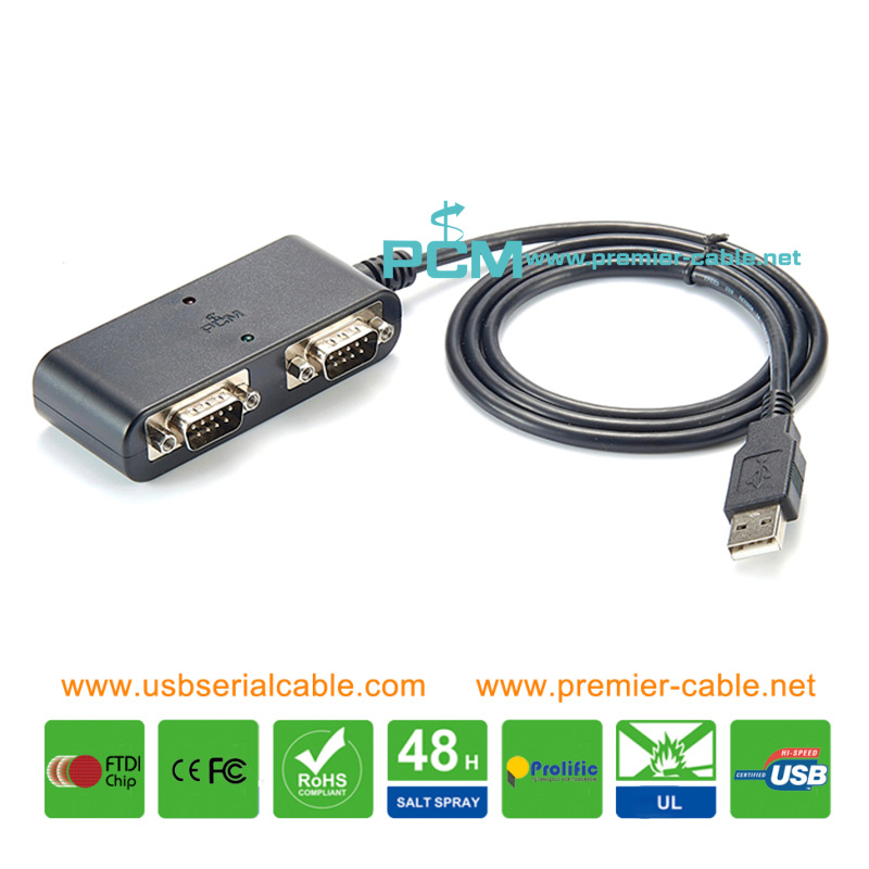 USB to RS232 DB9 x2 Male Cable