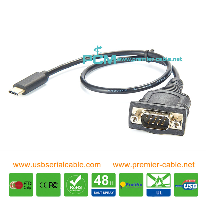 Type C to DB9 Serial Front Srewing Cable