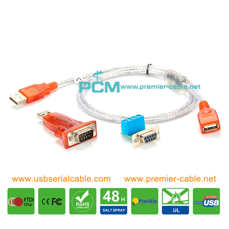 USB to USB Cable with DB9 RS232 RS-485/422 Terminal
