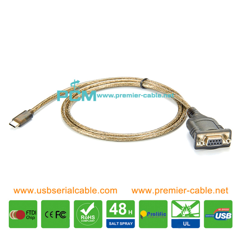 USB3.1 Type C to DB9 Female Serial Cable USB3.1 Type C to DB9 Female Serial Cable