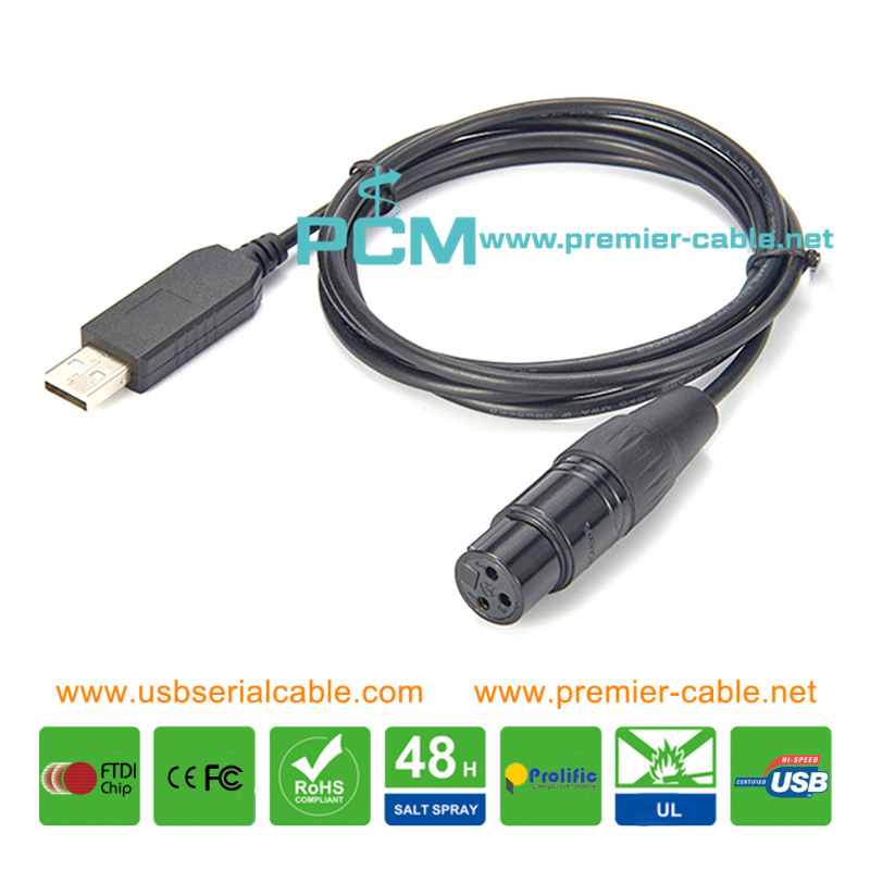 RS485 XLR 3Pin to USB Stage Control Cable