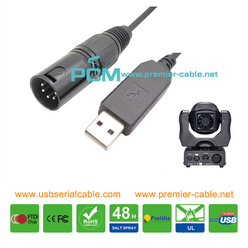 USB to XLR 5 Pin RS485 LED Light Cable USB to XLR 5 Pin RS485 LED Light Cable