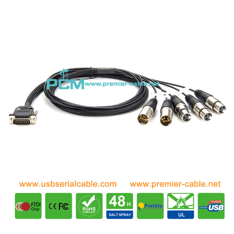 DB15 to XLR 3 Pin DHD Audio Snake Cable