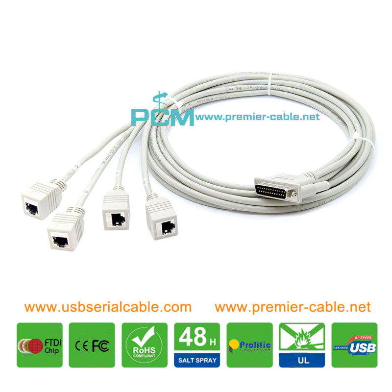 DB25 to 4x RJ45 TASCAM Digital Adapter