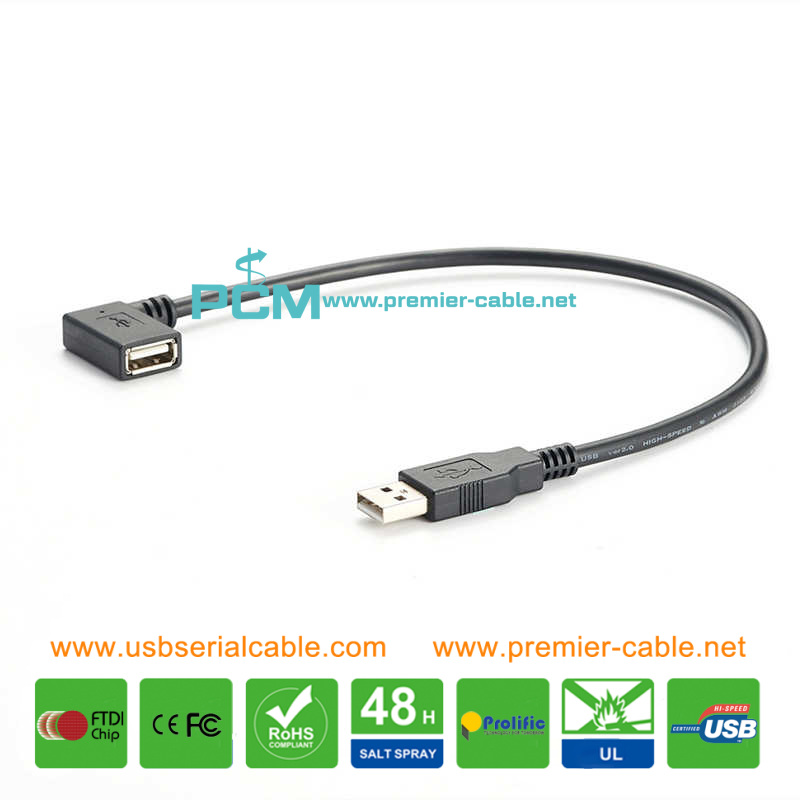 USB Type A Angle Plug Low Profile Cable USB Type A Angle Plug Low Profile Cable