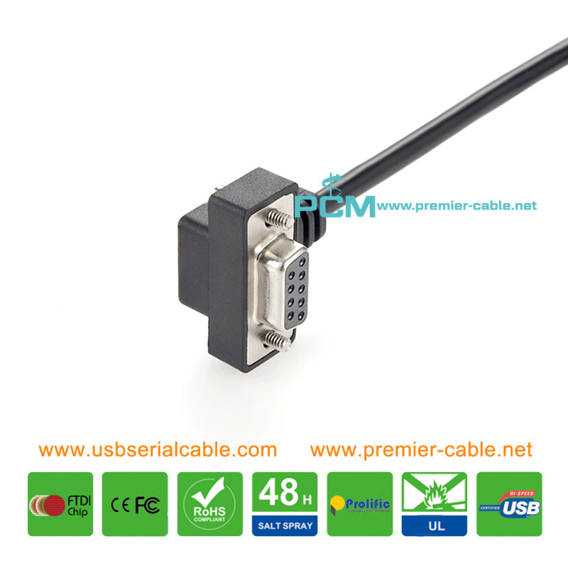 D-Sub 9 Pin Up Side Angle Cable