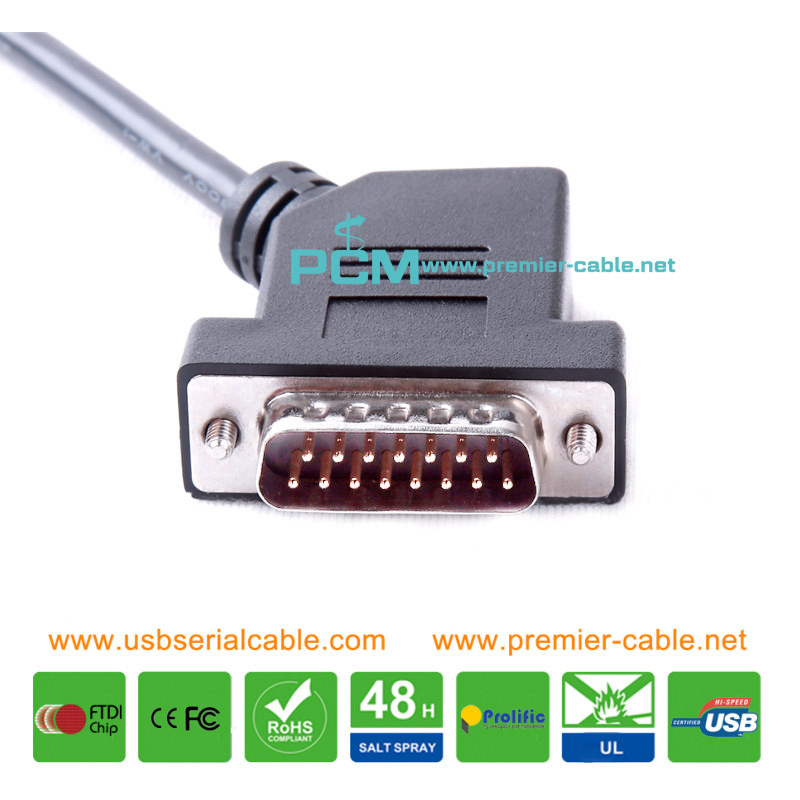DB15 45 Degree Angle Serial Cable