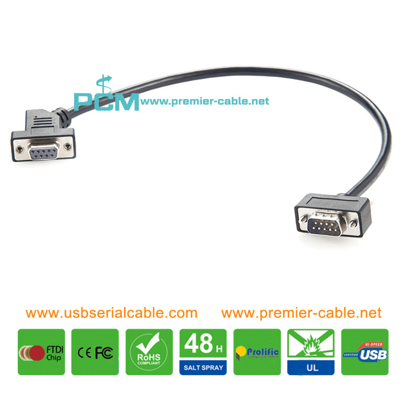 45 Degree Angle DB9 RS232 Cable