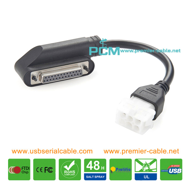 DB25 Female Low Profile Angle Cable for Car