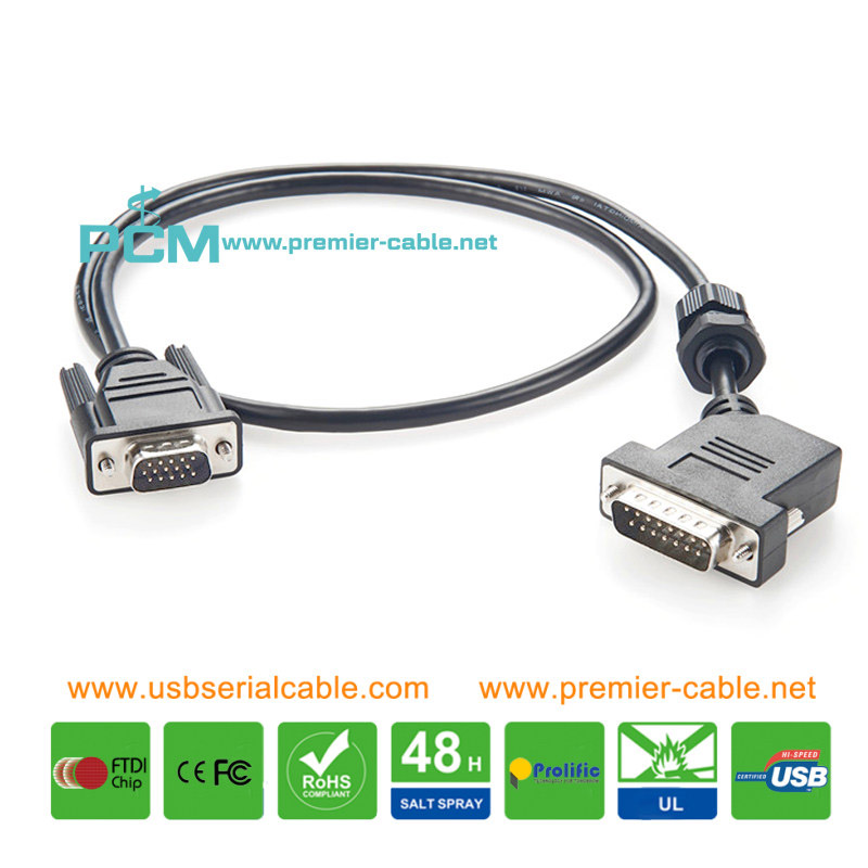 HD15 VGA to DB15 45 Degree Angle Adapter HD15 VGA to DB15 45 Degree Angle Adapter