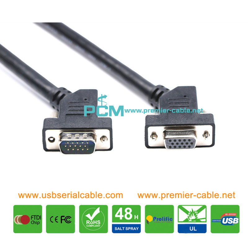 VGA HD15 Angle Video Cable 45 Degree