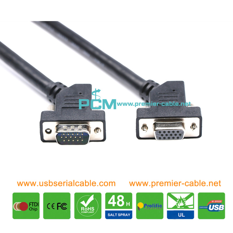 VGA HD15 Angle Video Cable 45 Degree VGA HD15 Angle Video Cable 45 Degree