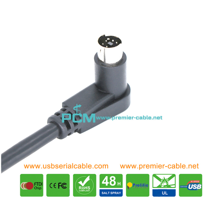 Mini Din 7 Pin Angle S-Video Cable