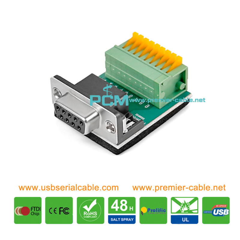 DB9 to 9 Pin Terminal Serial Solderless Adapter 1