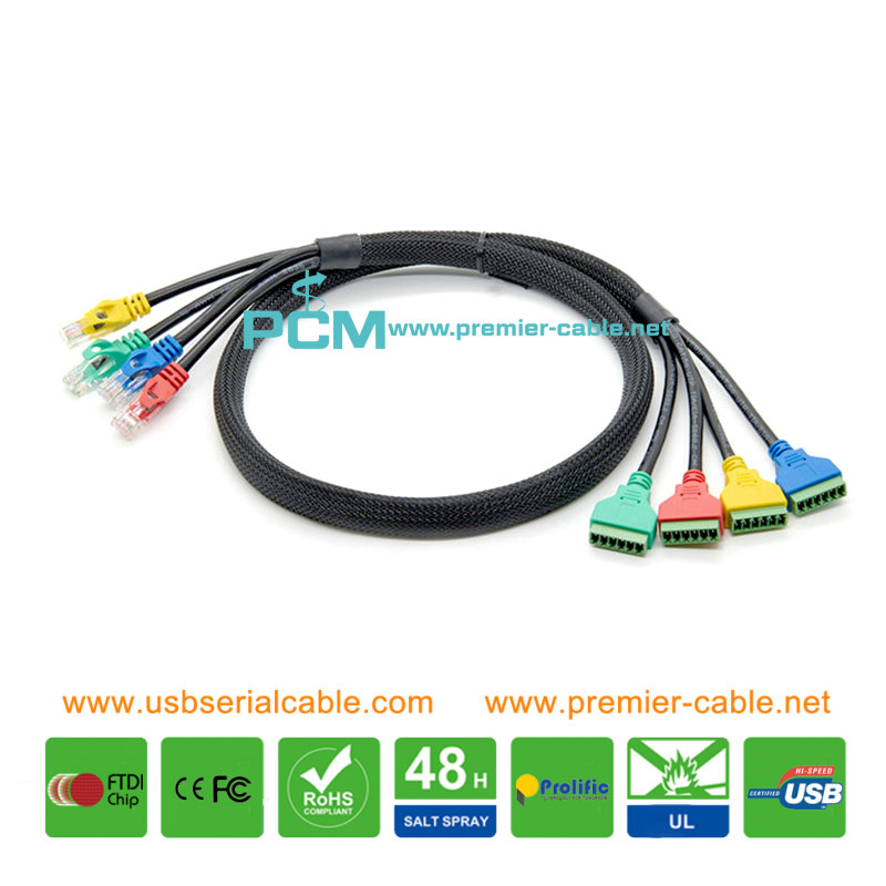 RJ45 to 6 Pin Terminal Block 4 Channel Cable