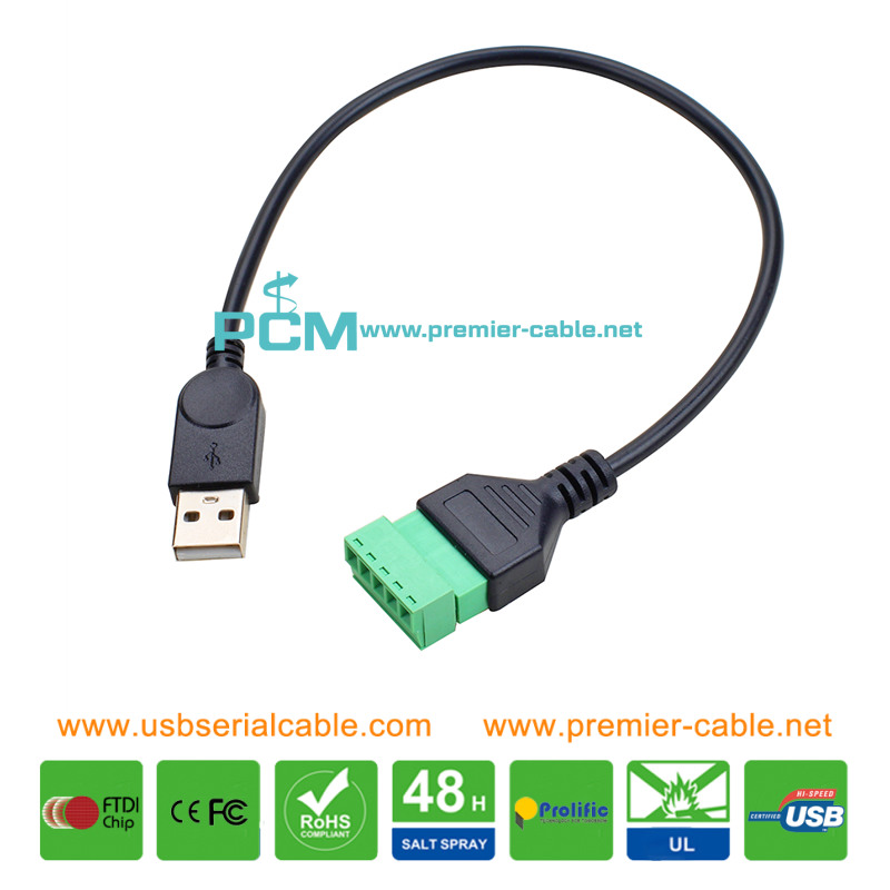 USB2.0 Pluggable 5 Pin Terminal Block