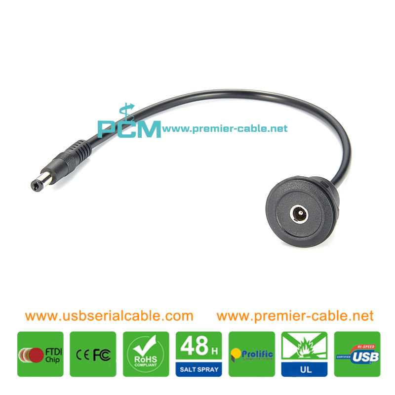 5.5 x 2.1mm to 2.5mm DC Power Plug Roud Panel Cable 5.5 x 2.1mm to 2.5mm DC Power Plug Roud Panel Cable