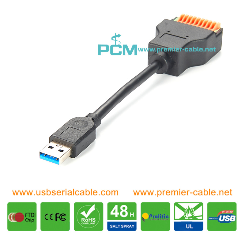 USB3.0 Male to 10 Pin Terminal Block Cable 1