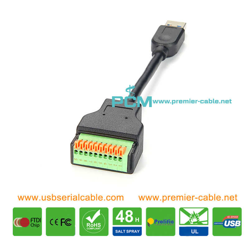USB3.0 Male to 10 Pin Terminal Block Cable 2