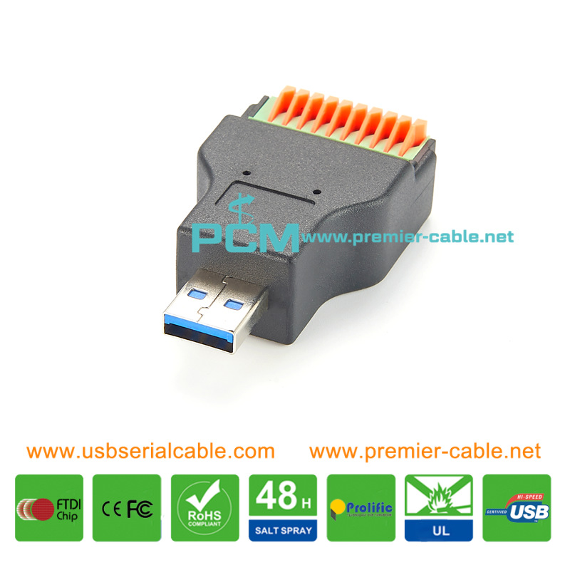USB3.0 to Spring Press Terminal Header 10 Pin Adapter 1