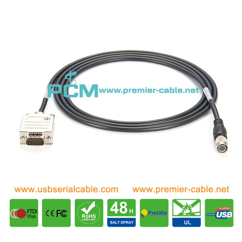 D-Sub HDB 15Pin to Hirose 6 Pin Industrial Camera Cable