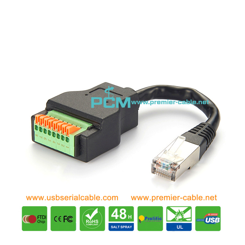 CCTV RJ45 to 8 Pin Push-in Terminal Block Cable CCTV RJ45 to 8 Pin Push-in Terminal Block Cable