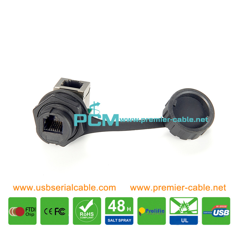 RJ12 Female 90 Degree Angle Waterproof Socket