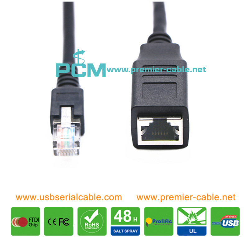 RJ12 6 Conductor Male to Female Extension Cable