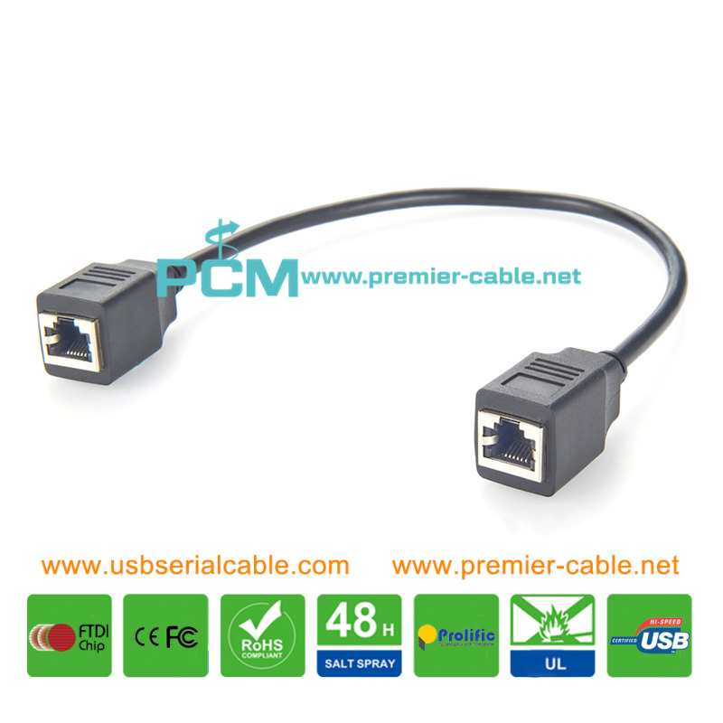 RJ12 Female to Female Socket 6 Pin Modular Cable