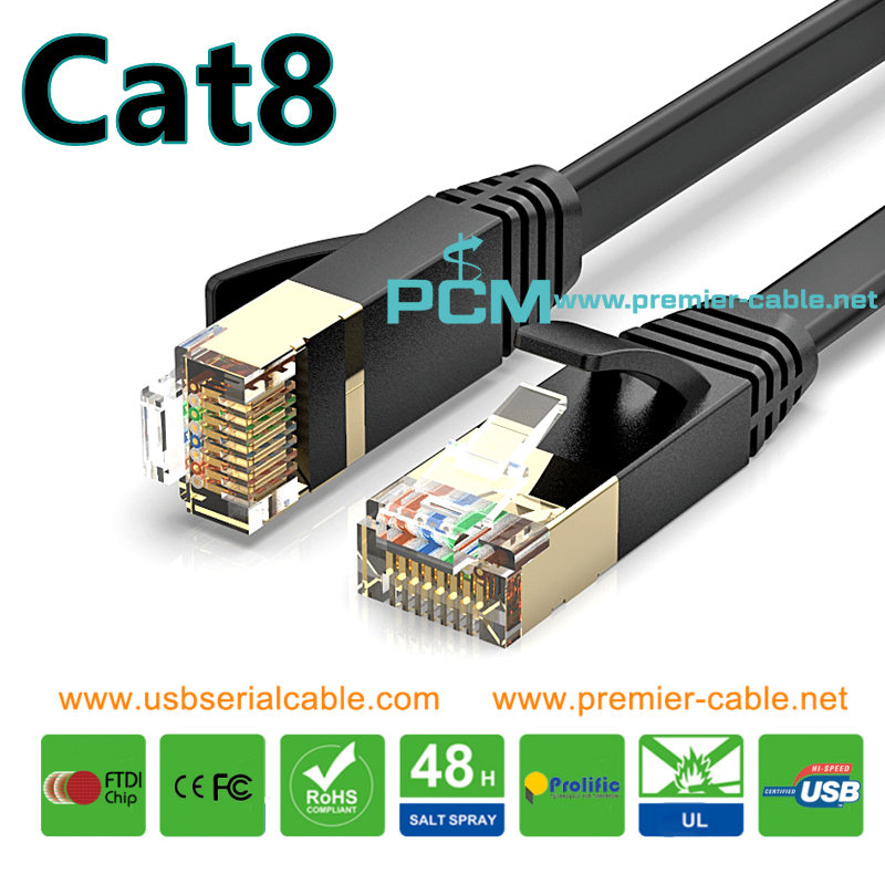 Ethernet Cat8 RJ45 Network LAN Patch Cable