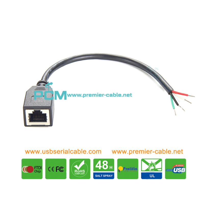 Cat6 RJ45 Female Socket to Pigtail Open End Cable Cat6 RJ45 Female Socket to Pigtail Open End Cable