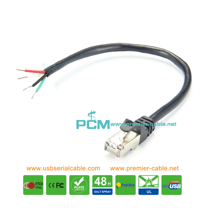 UTP Cat6A RJ45 to Bare End Free Wire Cable UTP Cat6A RJ45 to Bare End Free Wire Cable