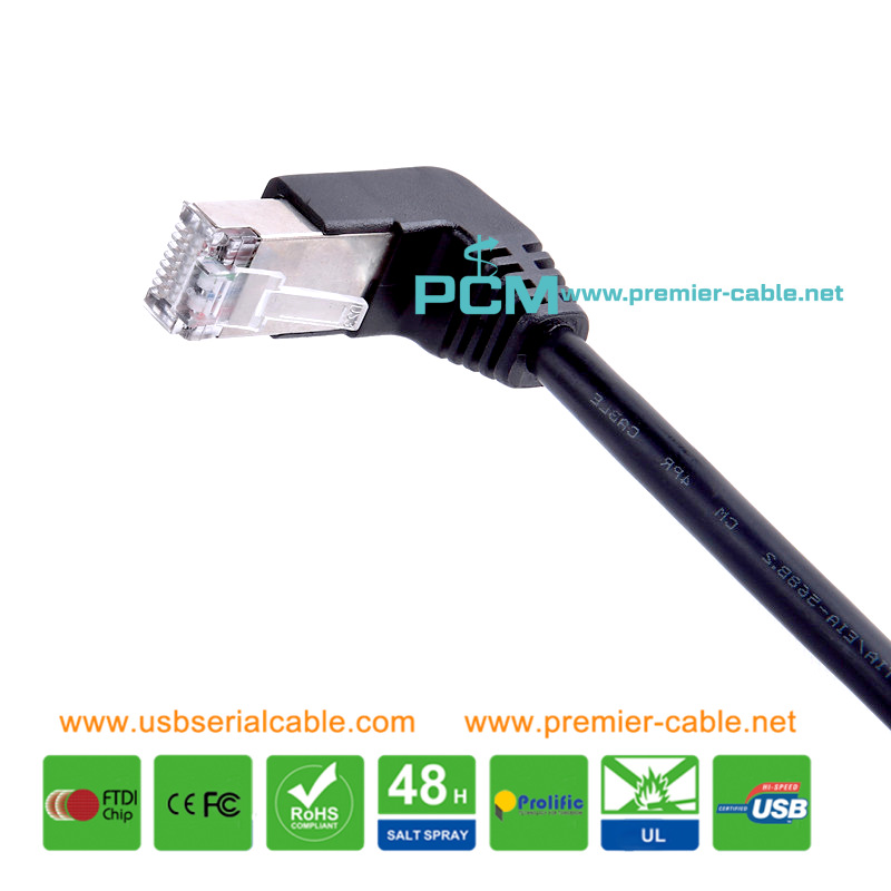 Cat6 RJ45 Male Gigabit Downward Angle Cable
