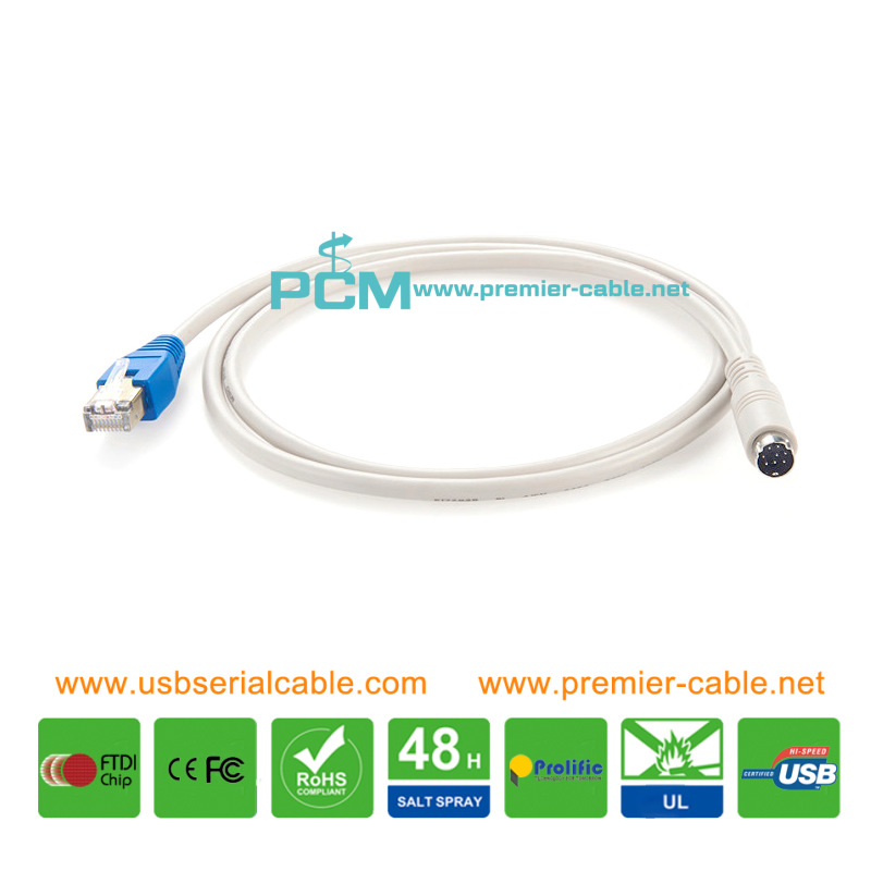 RJ45 Male to Mini Din 8-Pin Cable RJ45 Male to Mini Din 8-Pin Cable