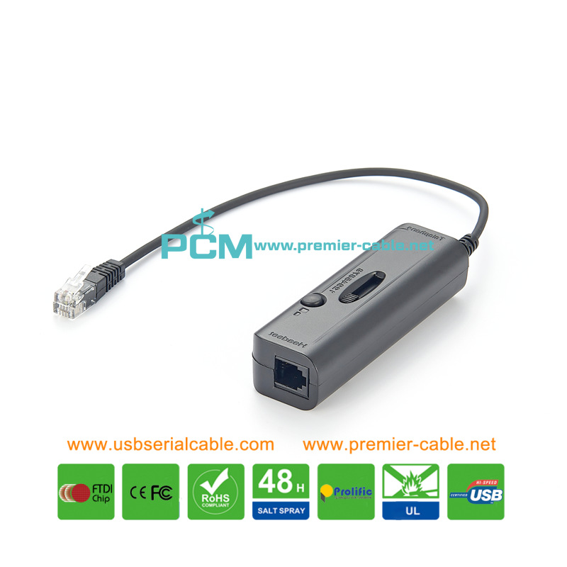 RJ9 to RJ9 Earphone Headset Adapter with Configuration Switch RJ9 to RJ9 Earphone Headset Adapter with Configuration Switch