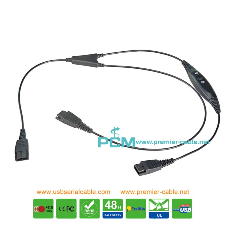 QD Quick Disconnect Jabra Headset Y Splitter Cable QD Quick Disconnect Jabra Headset Y Splitter Cable