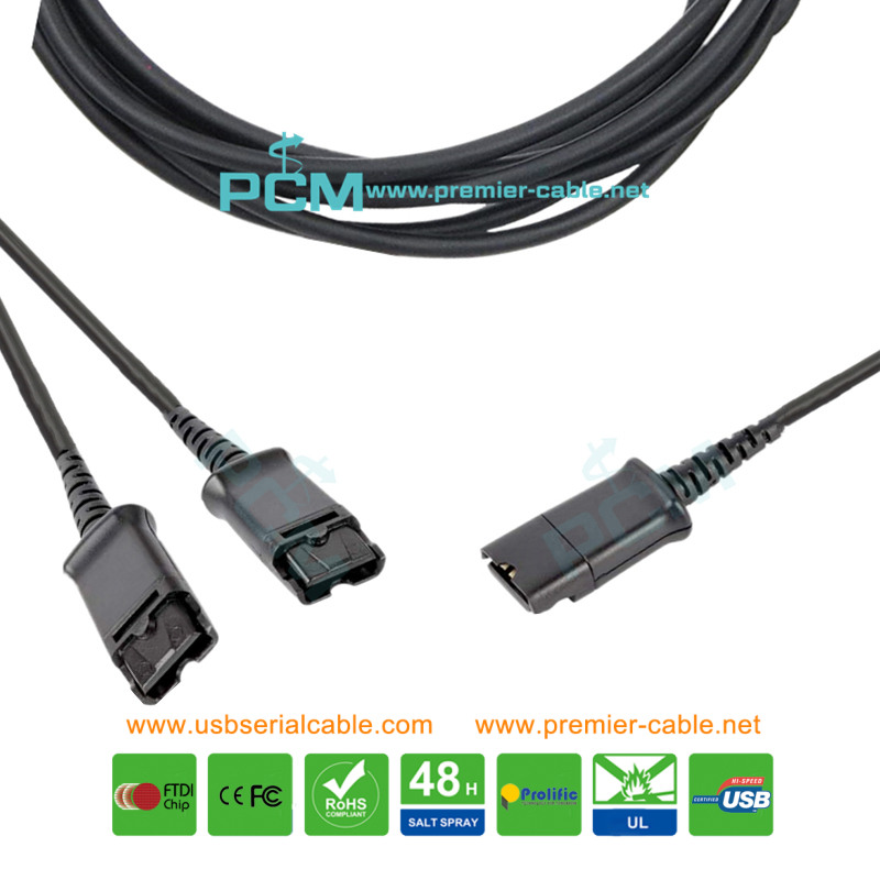 Compatible QD to QD 1-to-2 Headphone Spillter Cable