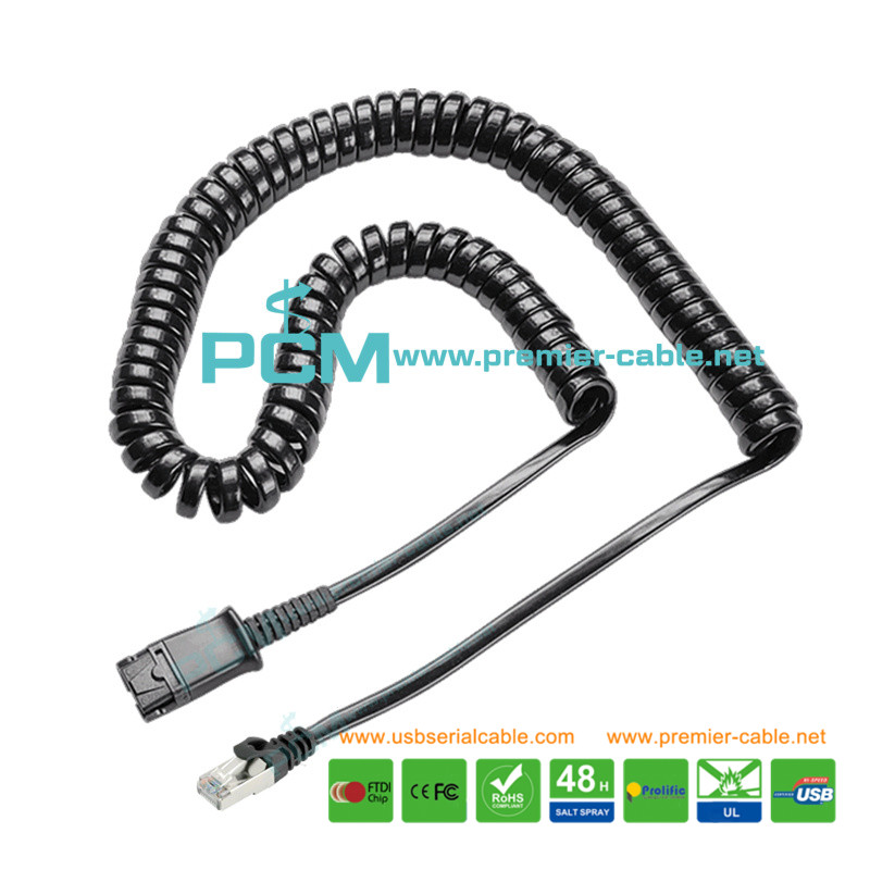 QD to RJ45 OpenStage Desk Phones Coiled Cable