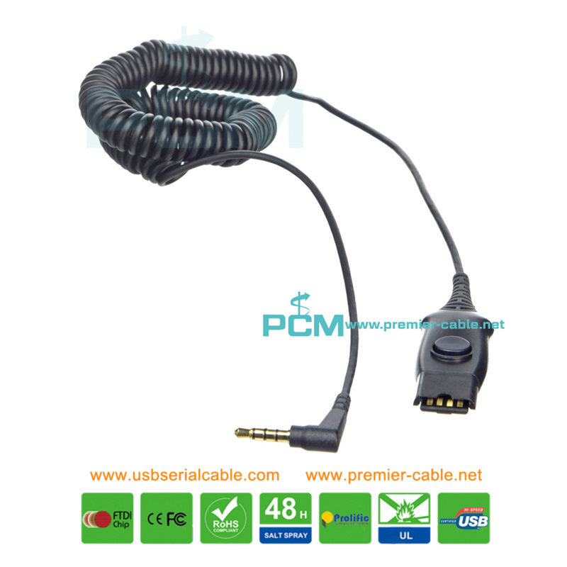 QD to 3.5mm IP Touch Phone Headset Cable QD to 3.5mm IP Touch Phone Headset Cable