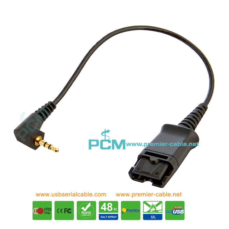 QD to 2.5mm Cisco Phone Headset Cord