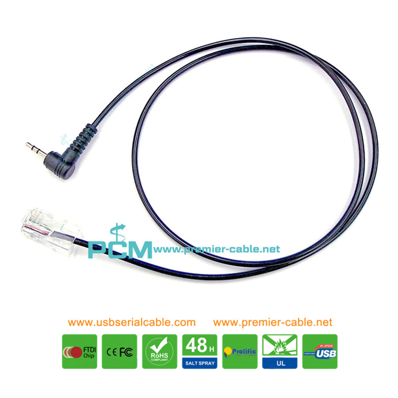 RJ45 to 2.5mm Plug Phone Headset Cable